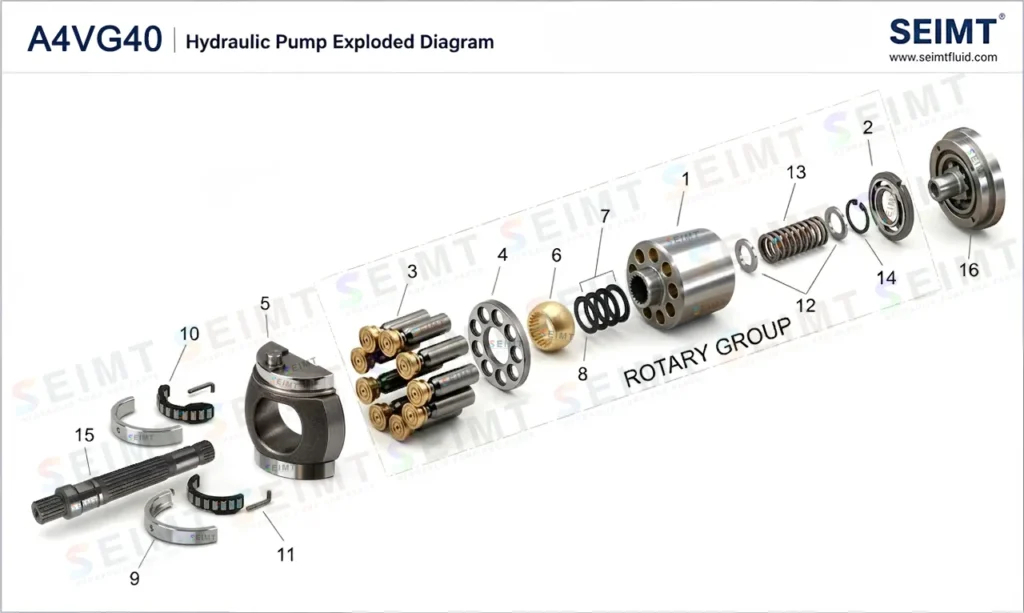 A4VG40 Hydraulic Pump Parts Breakdown And Exploded View
