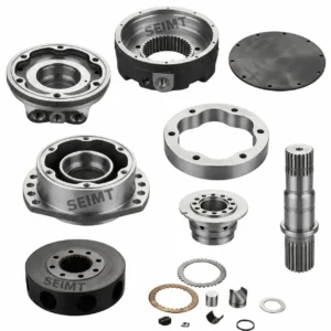 Aftermarket hydraulic motor spare parts for Poclain MS02 / MSE02, including housings, shaft and internal components