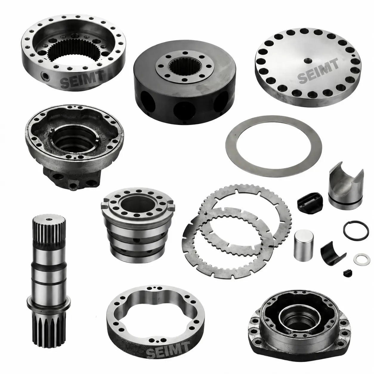 Aftermarket hydraulic motor spare parts for Poclain MS05 / MSE05, including housings, shaft and internal components