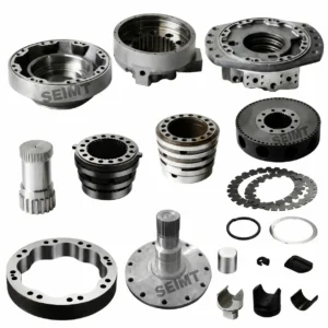 Aftermarket hydraulic motor spare parts for Poclain MS18 / MSE18, including housings, shaft and internal components