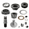 Aftermarket hydraulic motor spare parts for Poclain MS25, including housings, shaft and internal components