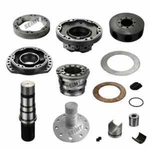 Aftermarket hydraulic motor spare parts for Poclain MS25, including housings, shaft and internal components