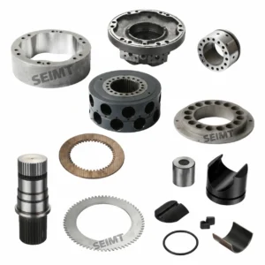 Aftermarket hydraulic motor spare parts for Poclain MS83, including housings, shaft and internal components
